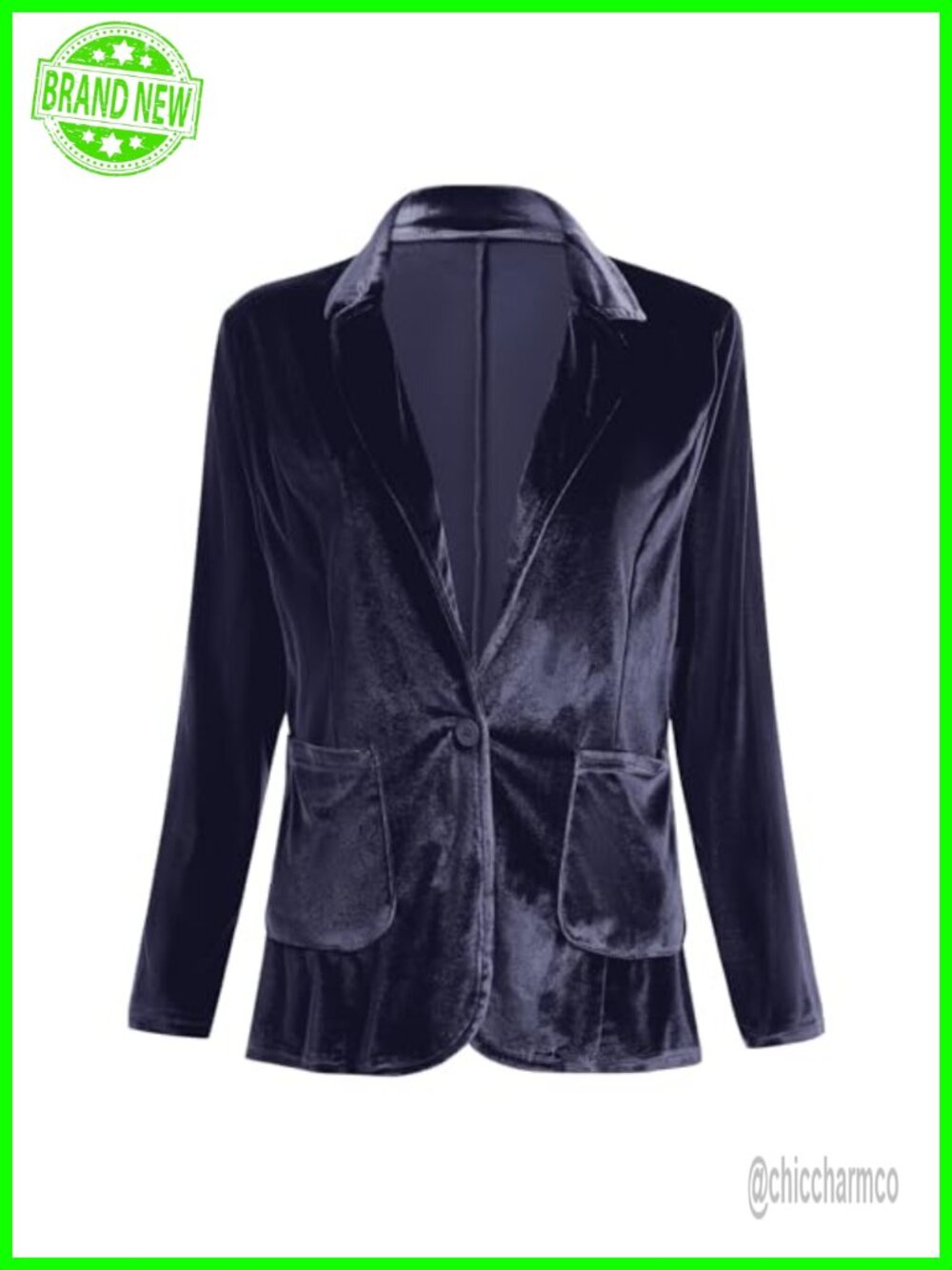 Velvet Blazer Jacket for Women Long Sleeve Button Business Casual